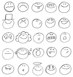 Emoticon doodles vector image