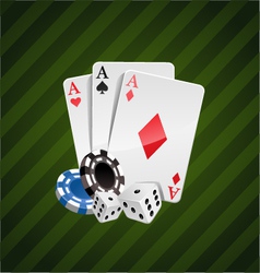 The set of casino elements vector image