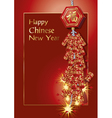 Red firecrackers on chinese new year card vector image