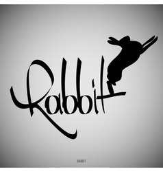 Rabbit Calligraphic elements vector image