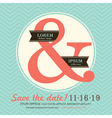 Ampersand Wedding invitation chevron background vector image