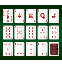 Playing cards Set Diamonds vector image