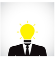 Creative light bulb with human head symbol vector image