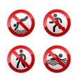 Set prohibited signs - sport vector image