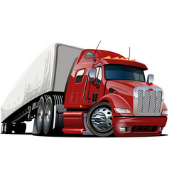Cartoon semi truck vector image