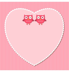 Pink heart frame vector image