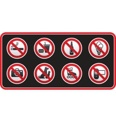 Prohibited signs sticker Prohibited signs sticker vector image