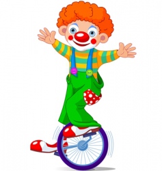 Clown on unicycle vector image