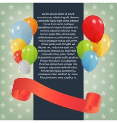 Birthday card with colored balloons vector image