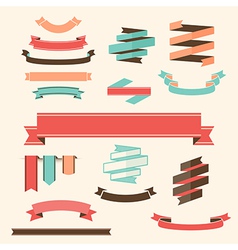 Ribbon Banner Set design elements vector image