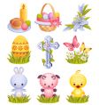 Easter icons vector image