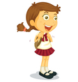 Girl going to school vector image