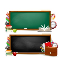 Back to school Two banners with school supplies vector image