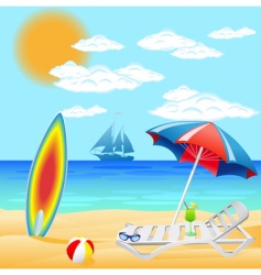 Set from beach on sea vector image