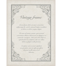 Vintage frame template vector image