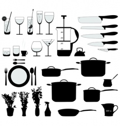Kitchen objects vector image