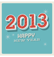 Happy new year 2013 typographic card vector image