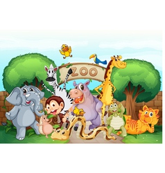 A zoo and the animals vector image