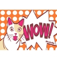 Scared worried surprised cat hand draw vector image