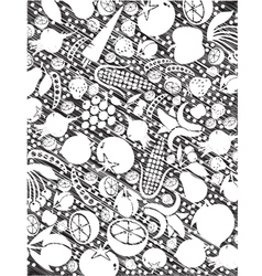 Fruits and vegetables pattern vector image