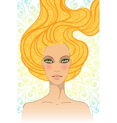 Portrait of beautiful girl with long hair vector image