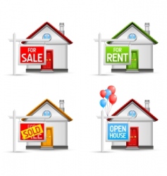 Real estate icons set 3 vector image