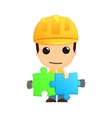 Funny cartoon builder vector image