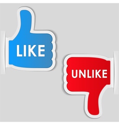 Like and unlike labels Like and unlike labels vector image