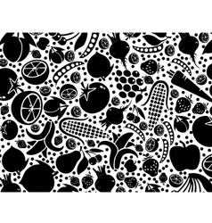 Fruits and vegetables pattern vector image
