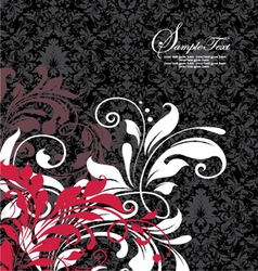 Damask invitation floral card vector image