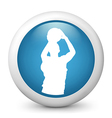 Blue glossy icon vector image