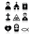 Religion catholic church icons set vector image
