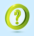 Green question symbol isolated on blue background vector image