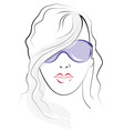 Girl face sketch vector image