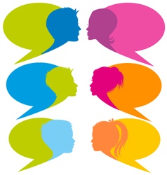 Speech bubbles with faces Speech bubbles with faces vector image
