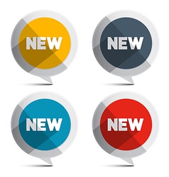 New Circle Labels Isolated on White Background vector image