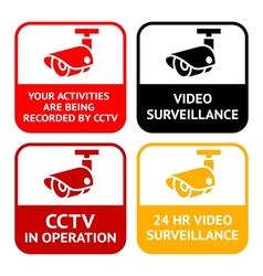 Cctv pictogram video surveillance set symbol secur vector image