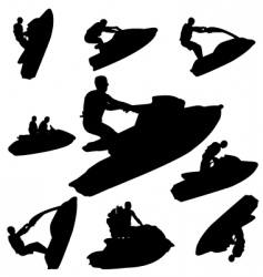 Jet ski silhouettes vector image