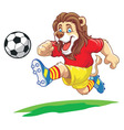 Lion playing soccer vector image
