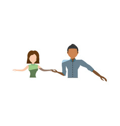 Cartoon couple dancing cheerful Cartoon couple dancing cheerful vector image