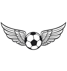 Football ball with wings emblem vector image