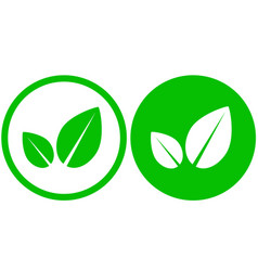 Two simple leaf icons vector image
