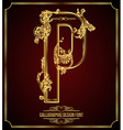 Calligraphic font Letter P Calligraphic font Letter P vector image