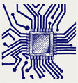 Motherboard with microchip vector image