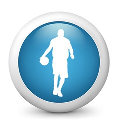 Blue glossy icon vector image