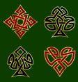 Knot work card suits vector image