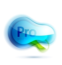 Blue glossy abstract shape vector image