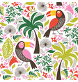Seamless pattern with a exotic birds vector image