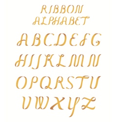 Ribbon alphabet vector image