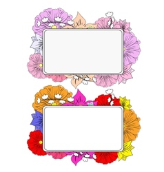 Banners with hand drawing flowers vector image